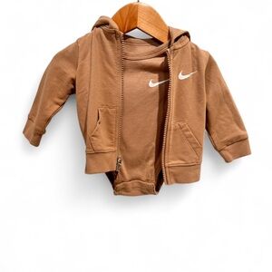 Nike Tan Long Sleeve Baby Bodysuit and jacket set